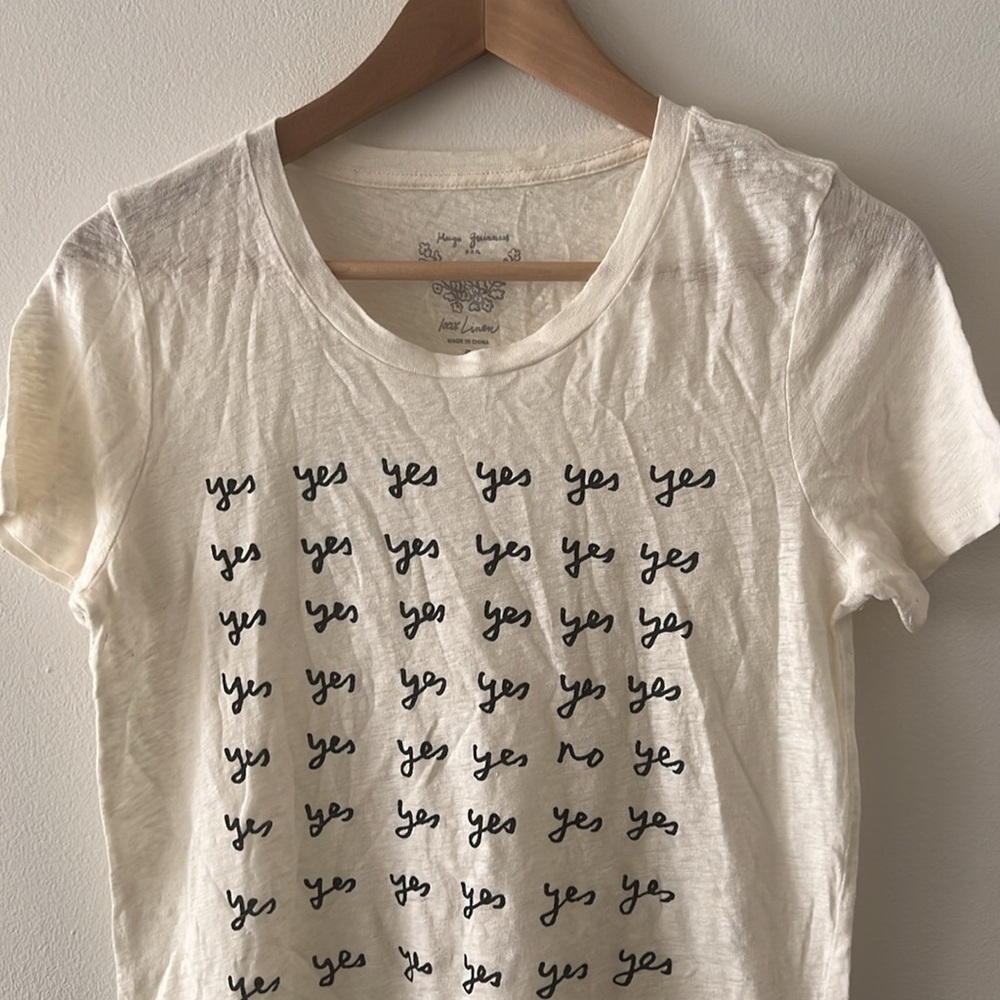 J Crew I Said Yes! 
Engagement t shirt / Linen 100% 
Bridal 
Bachelorette Party